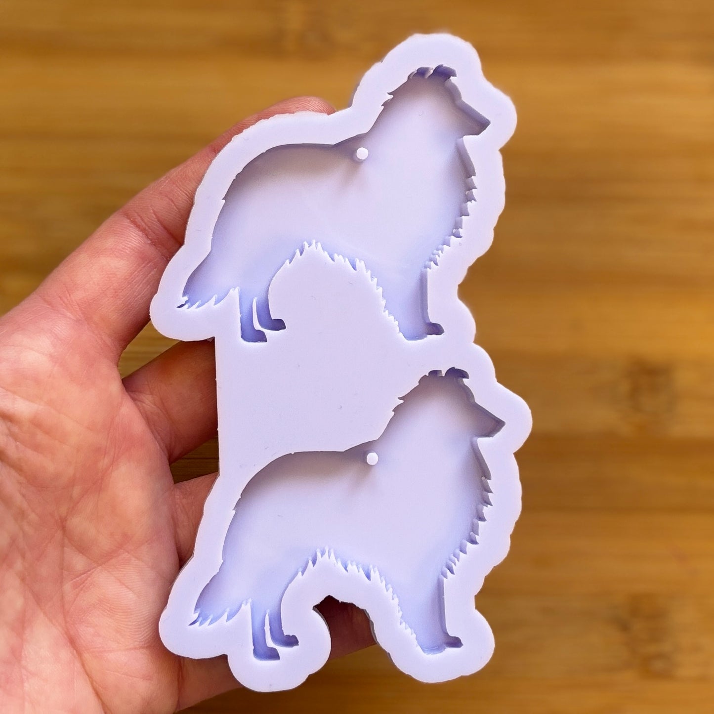 6cm Sheltie Silicone Mold with 2 cavities, made with Food Safe Silicone suitable for both food and craft projects
