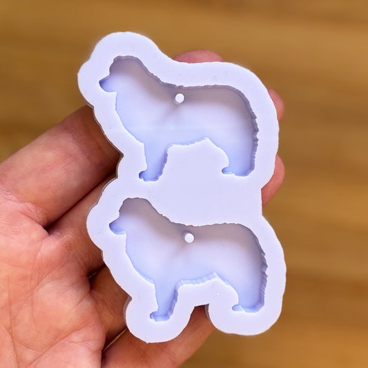 Miniature American Shepherd Silicone Mold with 2 cavities of 4 cm each, made with Food Safe Silicone suitable for both food and craft projects