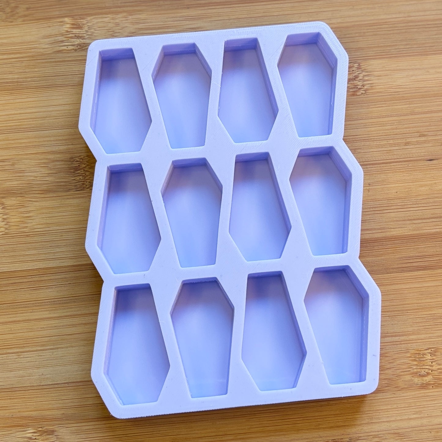 Coffin Silicone Mold with 12 cavities of 2 inches each, made with Food Safe Silicone suitable for both food and craft projects