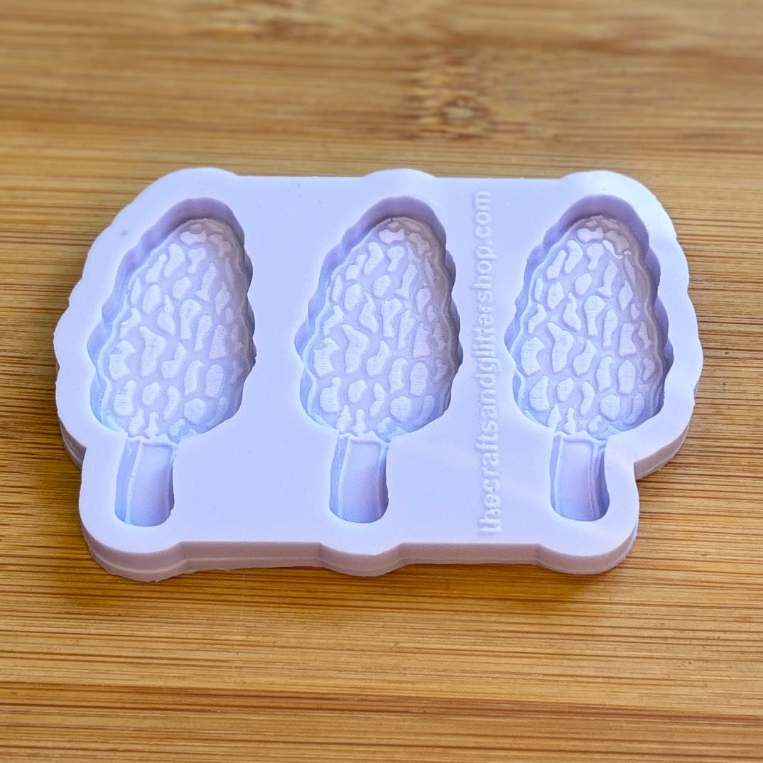 Morel Mushroom Silicone Mold with 3 cavities, made with Food Safe Silicone suitable for both food and craft projects