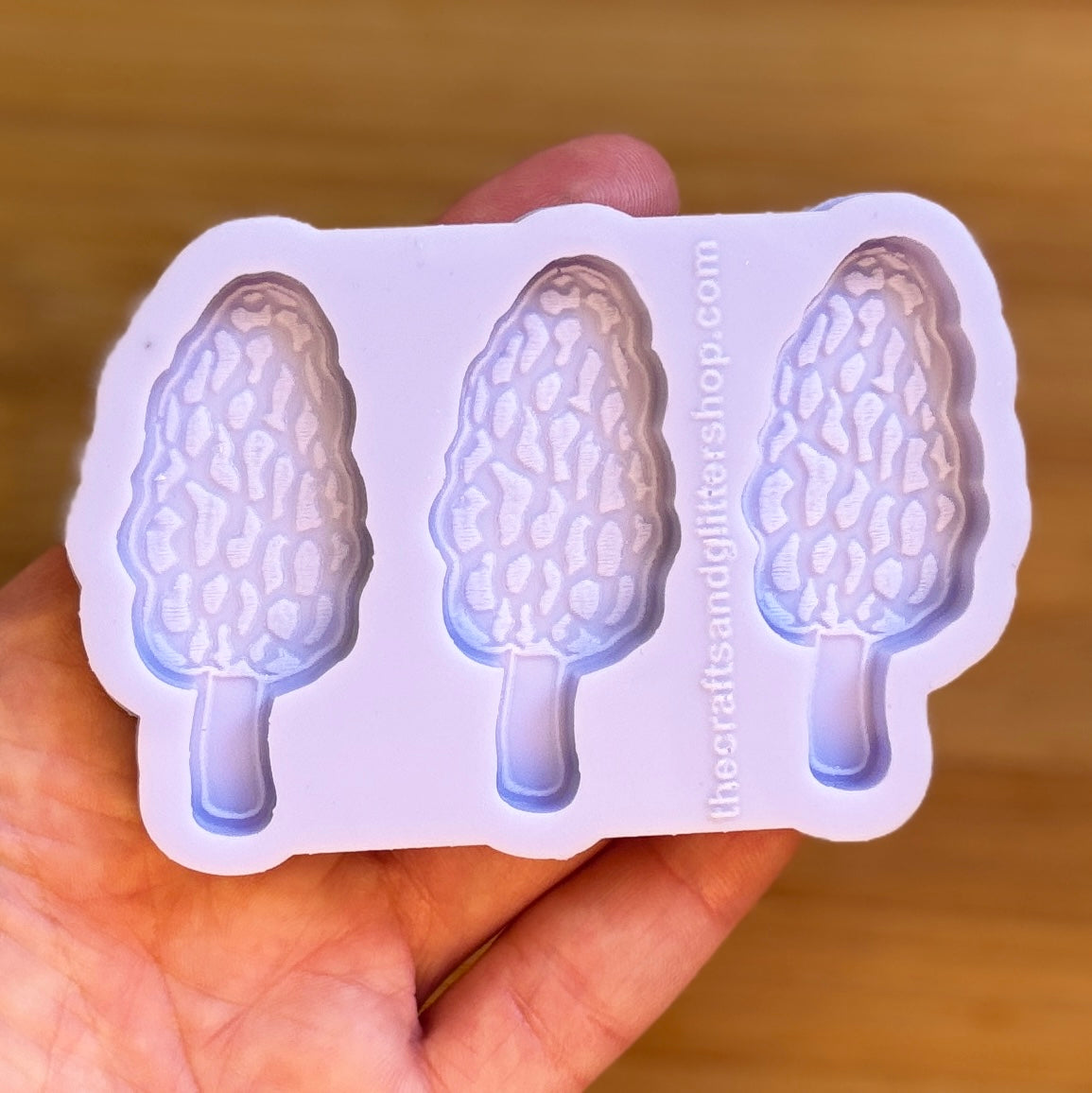 Morel Mushroom Silicone Mold with 3 cavities, made with Food Safe Silicone suitable for both food and craft projects