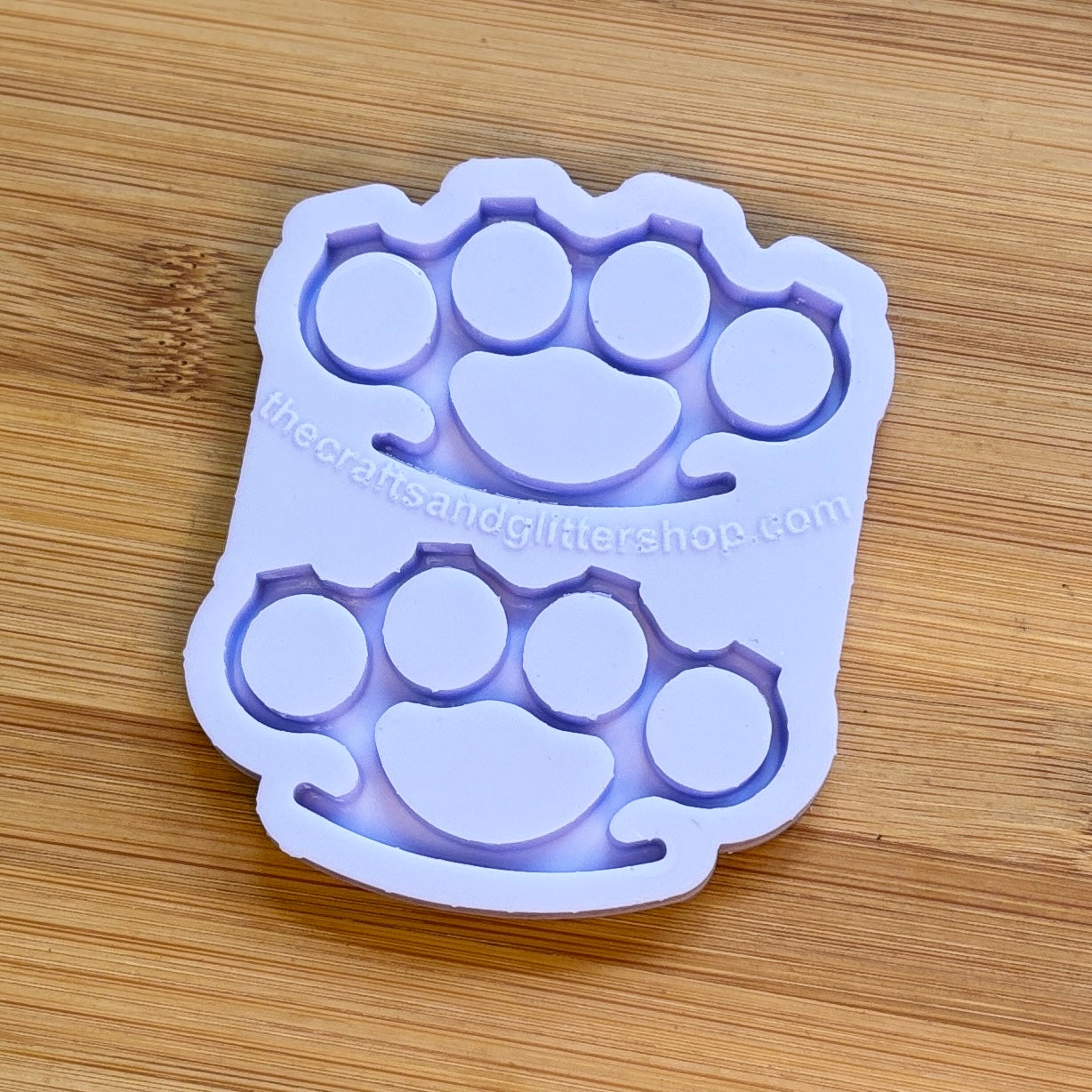 Brass Knuckles Silicone Mold with 2 cavities of 6 cm each, made with Food Safe Silicone suitable for both food and craft projects