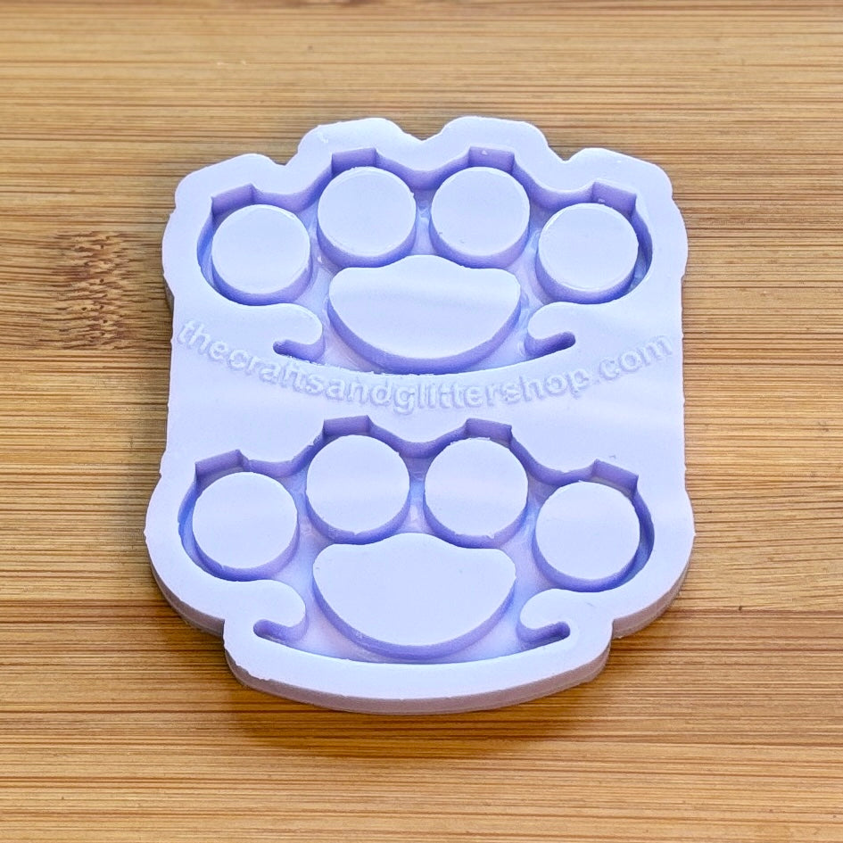Brass Knuckles Silicone Mold with 2 cavities of 6 cm each, made with Food Safe Silicone suitable for both food and craft projects