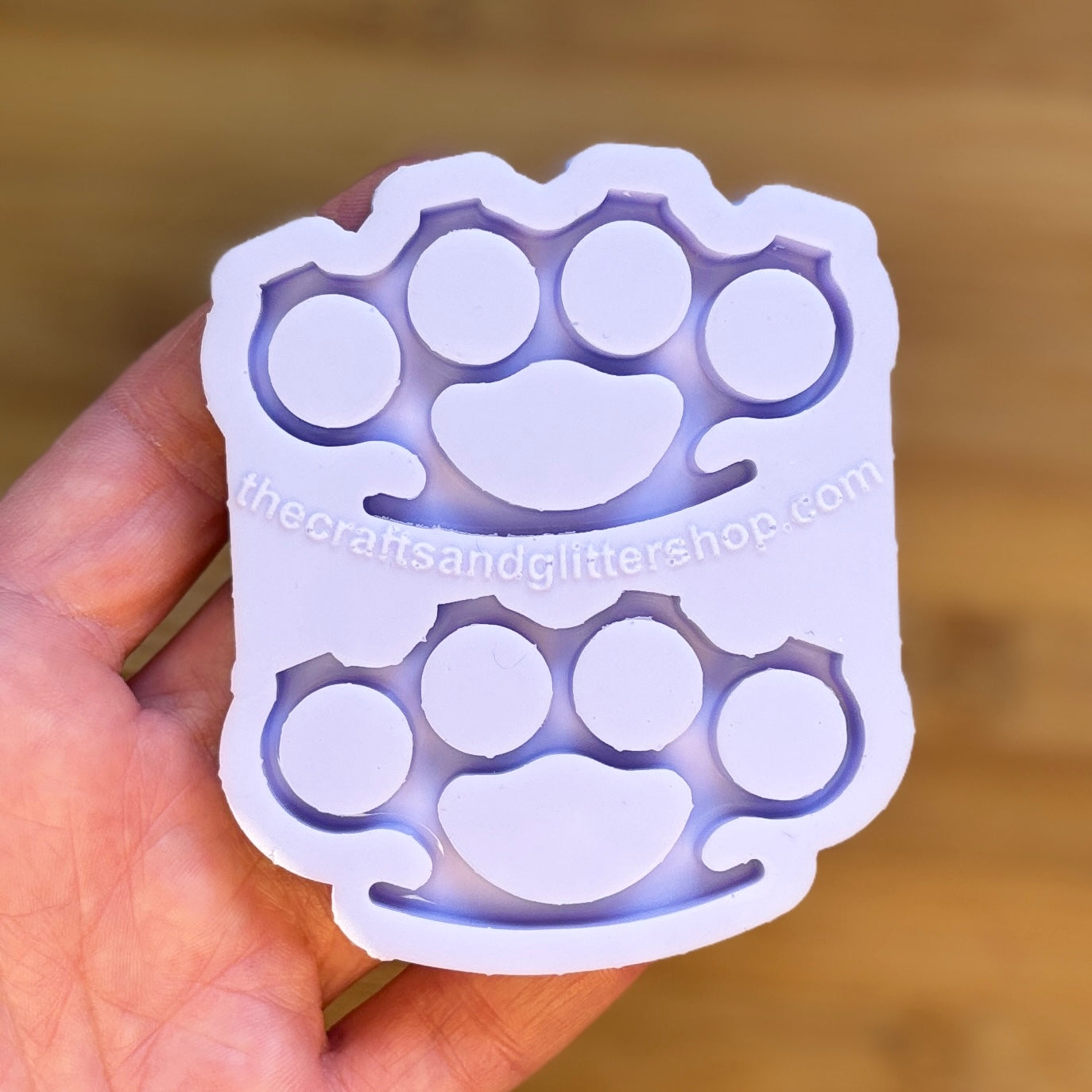 Brass Knuckles Silicone Mold with 2 cavities of 6 cm each, made with Food Safe Silicone suitable for both food and craft projects