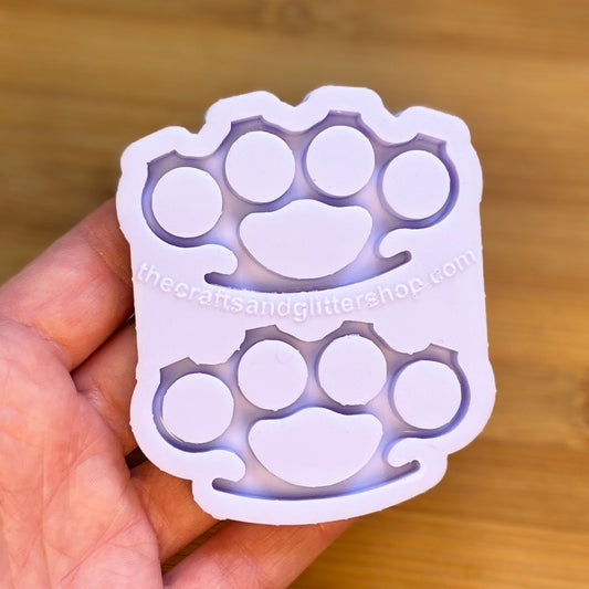Brass Knuckles Silicone Mold with 2 cavities of 6 cm each, made with Food Safe Silicone suitable for both food and craft projects