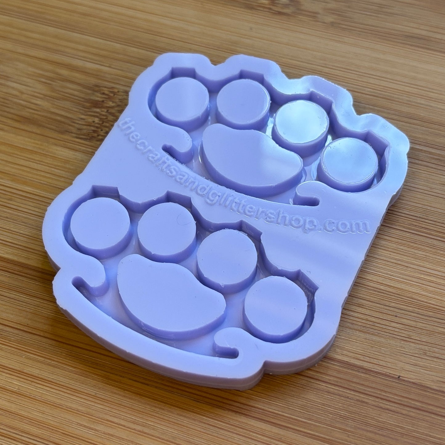Brass Knuckles Silicone Mold with 2 cavities of 6 cm each, made with Food Safe Silicone suitable for both food and craft projects