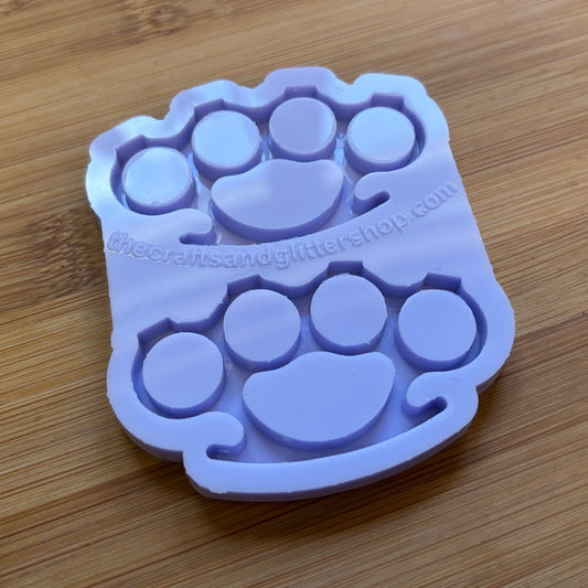 Brass Knuckles Silicone Mold with 2 cavities of 6 cm each
