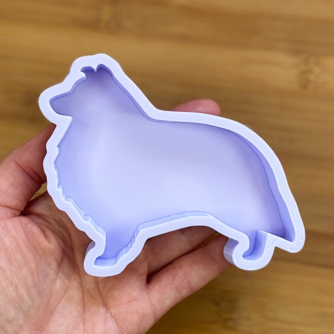 Shetland Sheepdog Silicone Mold with 1 cavity, made with Food Safe Silicone suitable for both food and craft projects