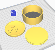 Load image into Gallery viewer, Crescent Moon &amp; Cat Bath Bomb Mold STL File - for 3D printing - FILE ONLY