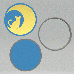 Crescent Moon & Cat Bath Bomb Mold STL File - for 3D printing - FILE ONLY