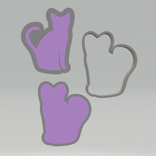 Load image into Gallery viewer, Sitting Cat Silhouette Bath Bomb Mold STL File - for 3D printing - FILE ONLY