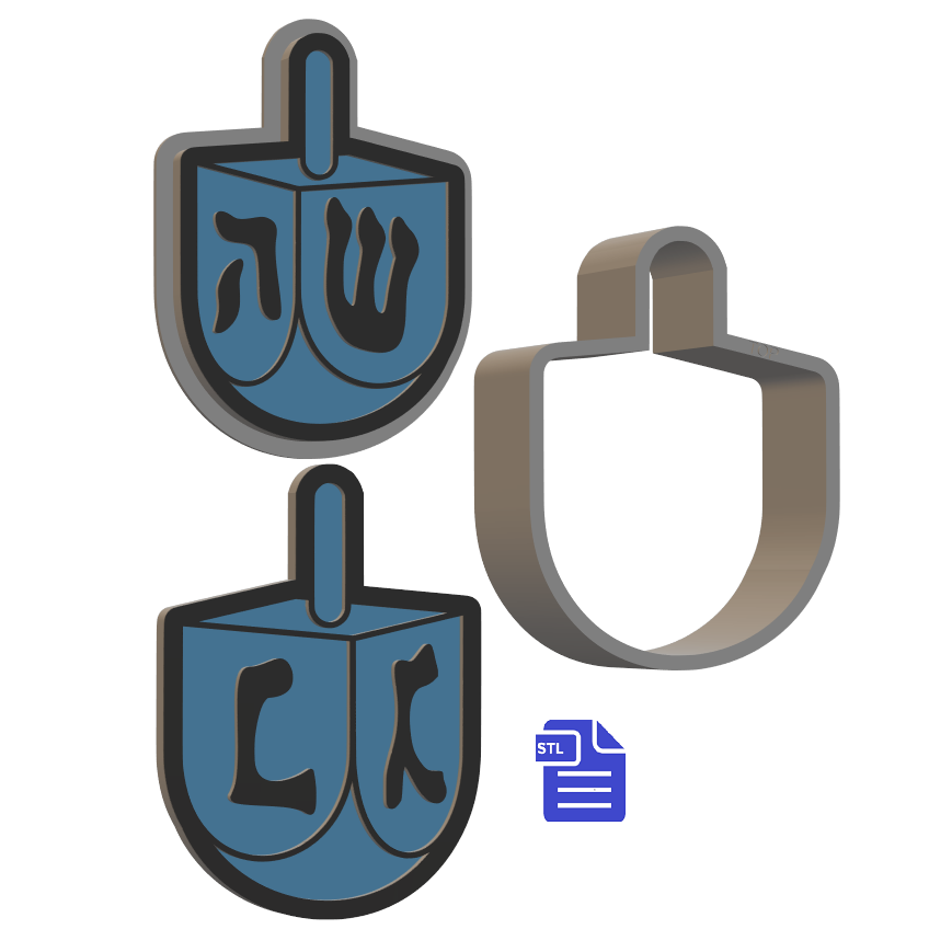 3pc Dreidel Bath Bomb Mold STL File - for 3D printing - FILE ONLY - The Crafts and Glitter Shop