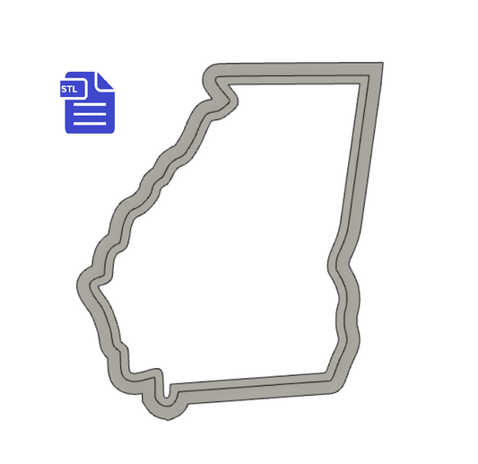 Georgia State Cookie Cutter STL File - for 3D printing - FILE ONLY - Digital Download - The Crafts and Glitter Shop
