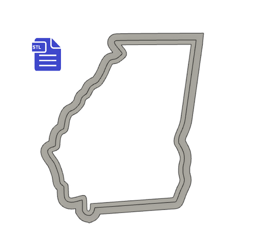 Georgia State Cookie Cutter STL File - for 3D printing - FILE ONLY - Digital Download