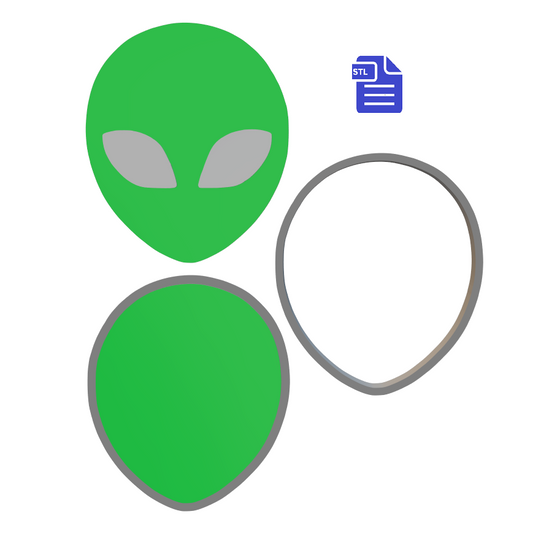 3pc Alien Bath Bomb Mold STL File - for 3D printing - FILE ONLY - The Crafts and Glitter Shop