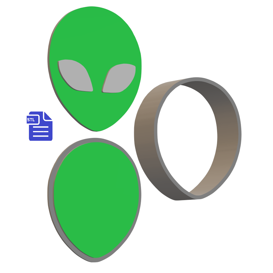 3pc Alien Bath Bomb Mold STL File - for 3D printing - FILE ONLY - The Crafts and Glitter Shop