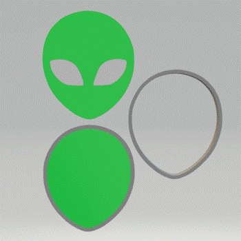 3pc Alien Bath Bomb Mold STL File - for 3D printing - FILE ONLY - The Crafts and Glitter Shop
