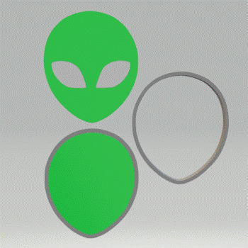 3pc Alien Bath Bomb Mold STL File - for 3D printing - FILE ONLY