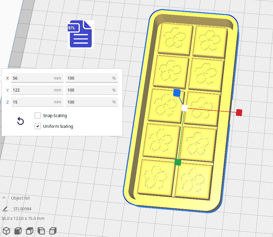 Sakura Snap Bar Silicone Mold Housing STL File - for 3D printing - FILE ONLY - The Crafts and Glitter Shop