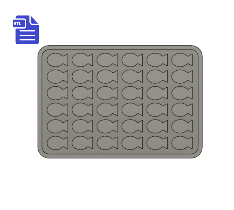 Fish Tray Silicone Mold Housing STL File - for 3D printing - FILE ONLY