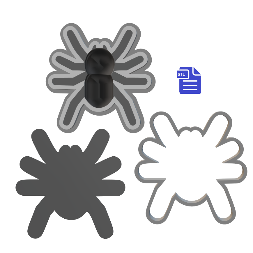 3pc Spider Bath Bomb Mold STL File - for 3D printing - FILE ONLY - The Crafts and Glitter Shop
