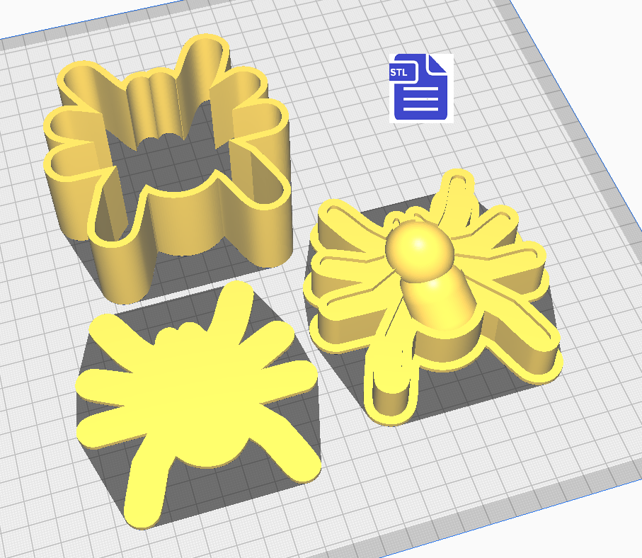 3pc Spider Bath Bomb Mold STL File - for 3D printing - FILE ONLY - The Crafts and Glitter Shop