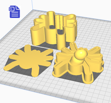 Load image into Gallery viewer, 3pc Spider Bath Bomb Mold STL File - for 3D printing - FILE ONLY