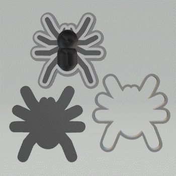 3pc Spider Bath Bomb Mold STL File - for 3D printing - FILE ONLY - The Crafts and Glitter Shop