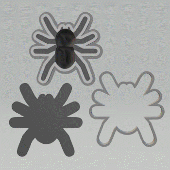 3pc Spider Bath Bomb Mold STL File - for 3D printing - FILE ONLY