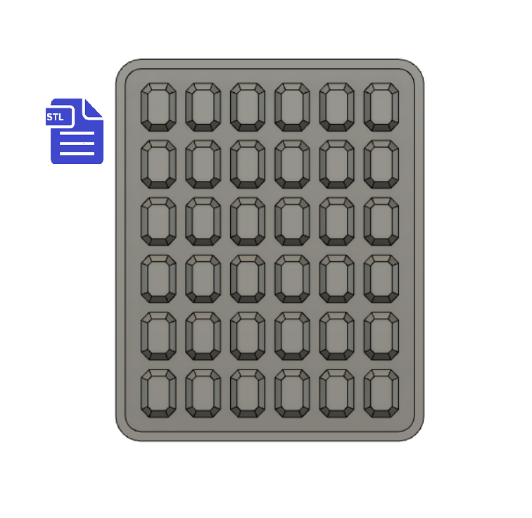 Gem Tray Silicone Mold Housing STL File - FILE ONLY - digital download - The Crafts and Glitter Shop