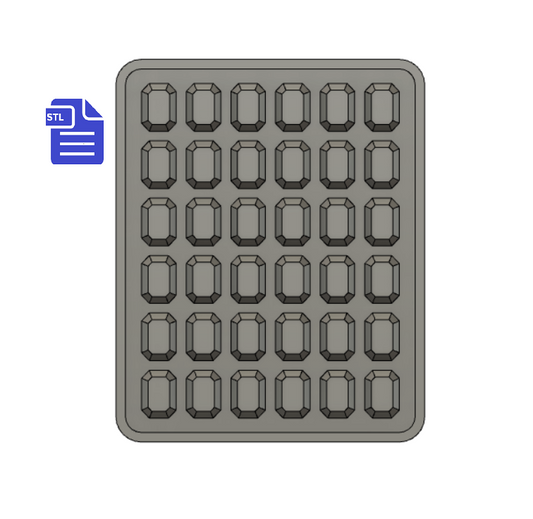 Gem Tray Silicone Mold Housing STL File - FILE ONLY - digital download - The Crafts and Glitter Shop
