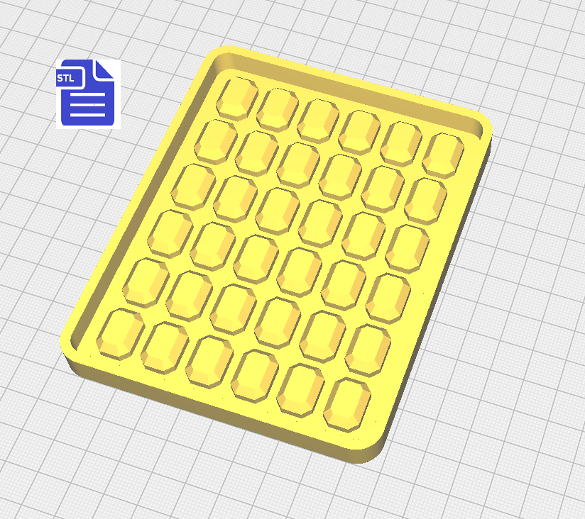 Gem Tray Silicone Mold Housing STL File - FILE ONLY - digital download - The Crafts and Glitter Shop