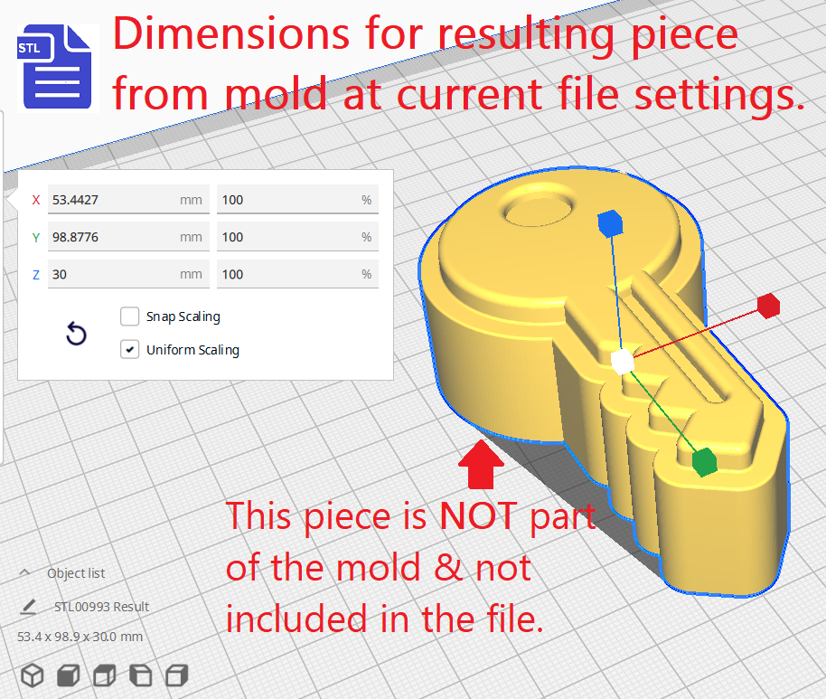 3 pc Key Bath Bomb Push Mold STL File - for 3D printing - FILE ONLY - The Crafts and Glitter Shop