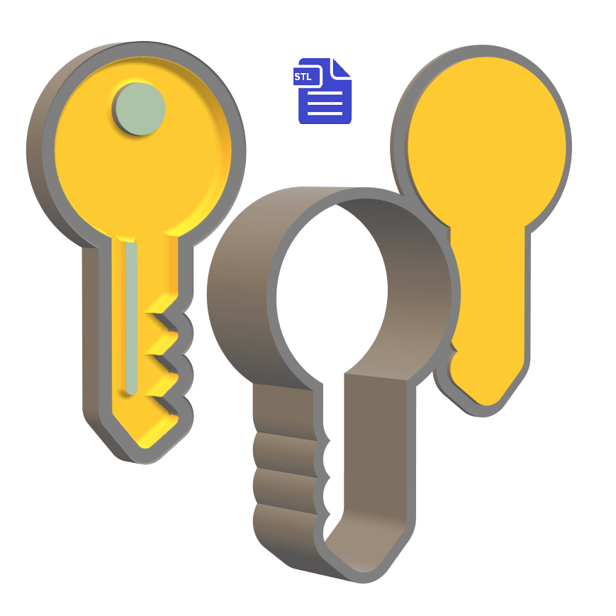 3 pc Key Bath Bomb Push Mold STL File - for 3D printing - FILE ONLY - The Crafts and Glitter Shop