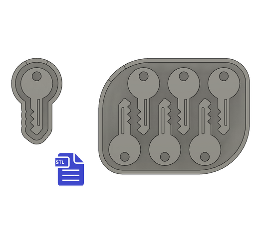 Key Silicone Mold Housing STL File - for 3D printing - FILE ONLY - The Crafts and Glitter Shop