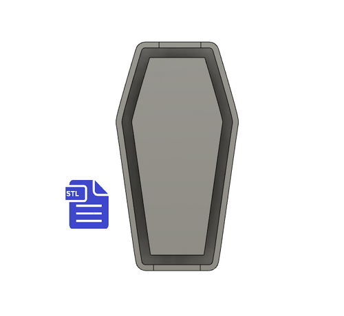 Coffin Silicone Mold Housing STL File - for 3D printing - FILE ONLY