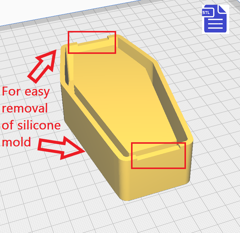 Coffin Silicone Mold Housing STL File - for 3D printing - FILE ONLY - The Crafts and Glitter Shop