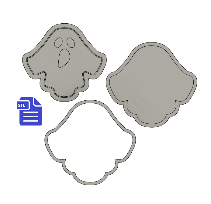 3pc Ghost Bath Bomb Push Mold STL File - for 3D printing - FILE ONLY - The Crafts and Glitter Shop