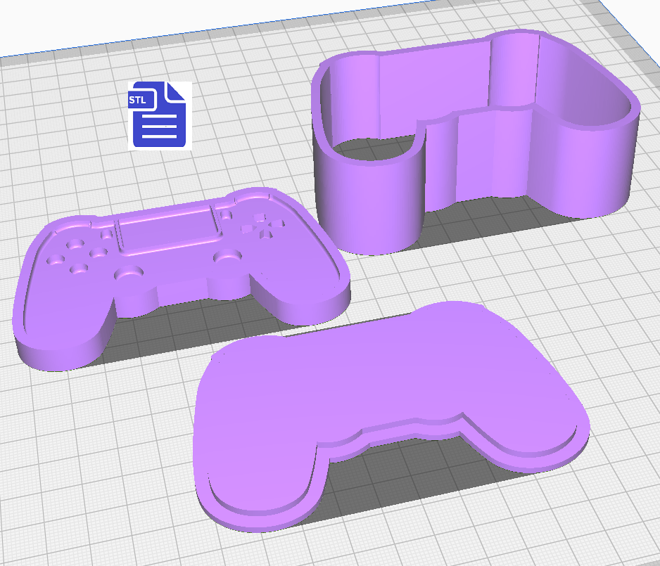 3pc PlayStation Controller Bath Bomb Mold STL File - for 3D printing - FILE ONLY - The Crafts and Glitter Shop