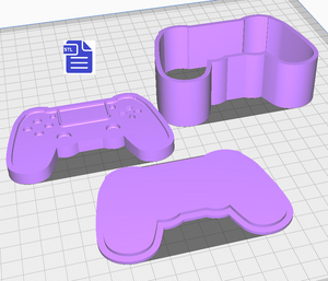 3pc PlayStation Controller Bath Bomb Mold STL File - for 3D printing - FILE ONLY