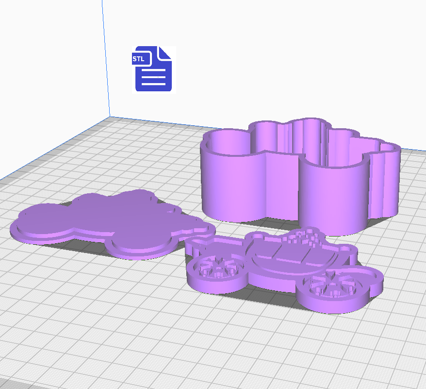 3pc Carriage Bath Bomb Mold STL File - for 3D printing - FILE ONLY - The Crafts and Glitter Shop