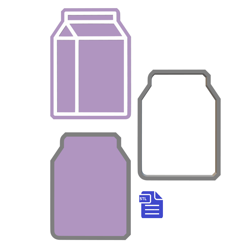 3pc Milk Carton Bath Bomb Mold STL File - for 3D printing - FILE ONLY - The Crafts and Glitter Shop