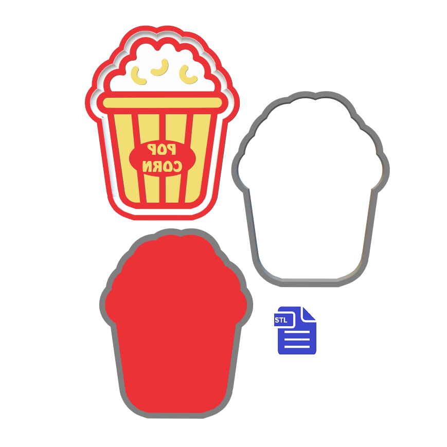 3pc Popcorn Bucket Bath Bomb Mold STL File - for 3D printing - FILE ONLY - The Crafts and Glitter Shop