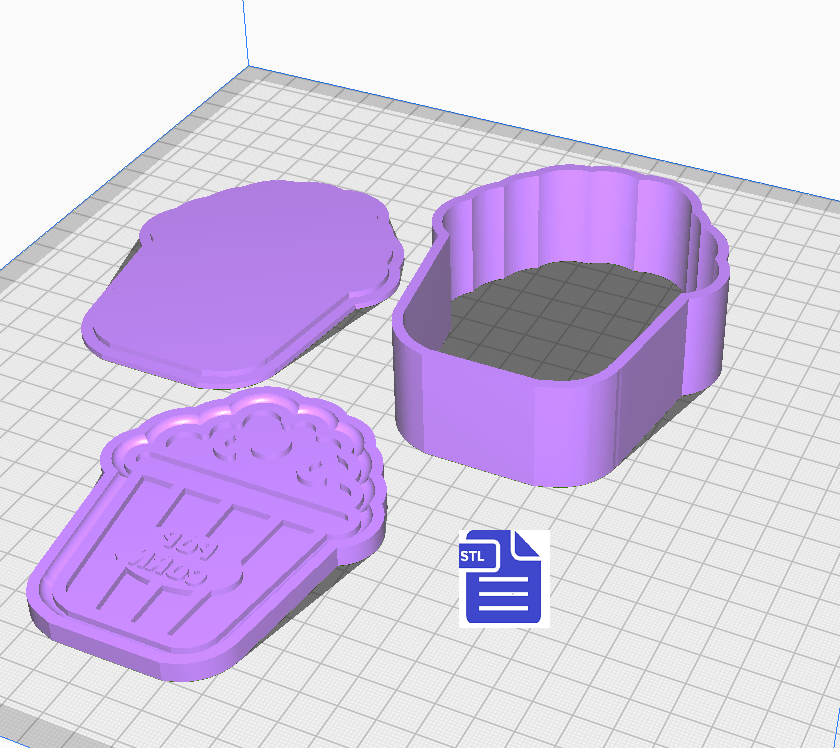 3pc Popcorn Bucket Bath Bomb Mold STL File - for 3D printing - FILE ONLY - The Crafts and Glitter Shop