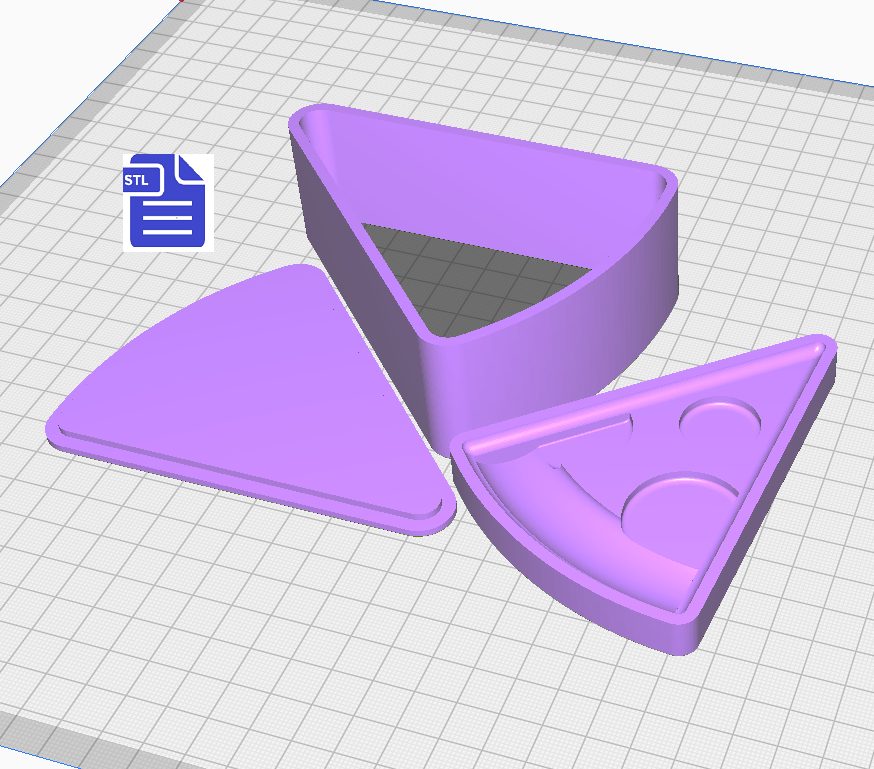 3pc Pizza Slice Bath Bomb Mold STL File - for 3D printing - FILE ONLY - The Crafts and Glitter Shop