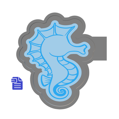 Seahorse Silicone Mold Housing STL File - for 3D printing - FILE ONLY