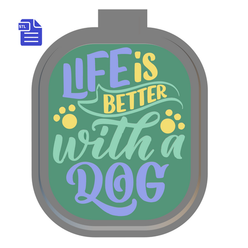 Life is Better Dogs Silicone Mold Housing STL File - for 3D printing - FILE ONLY