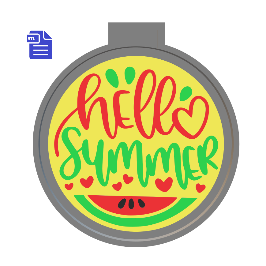 Hello Summer Silicone Mold Housing STL File - for 3D printing - FILE ONLY - The Crafts and Glitter Shop