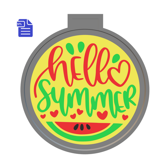 Hello Summer Silicone Mold Housing STL File - for 3D printing - FILE ONLY - The Crafts and Glitter Shop