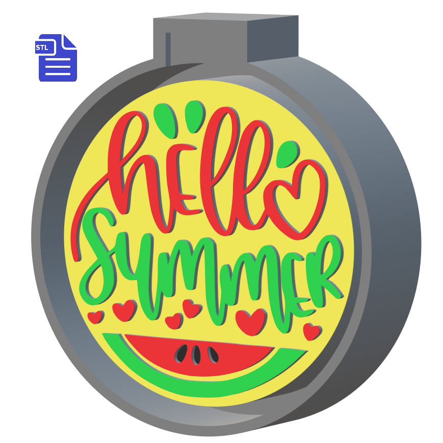 Hello Summer Silicone Mold Housing STL File - for 3D printing - FILE ONLY - The Crafts and Glitter Shop